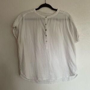 Faherty Cotton Button White Blouse Top